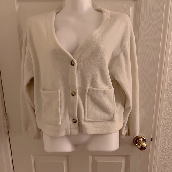 SHEIN Sweaters - SHEIN button front white sweater/jacket.